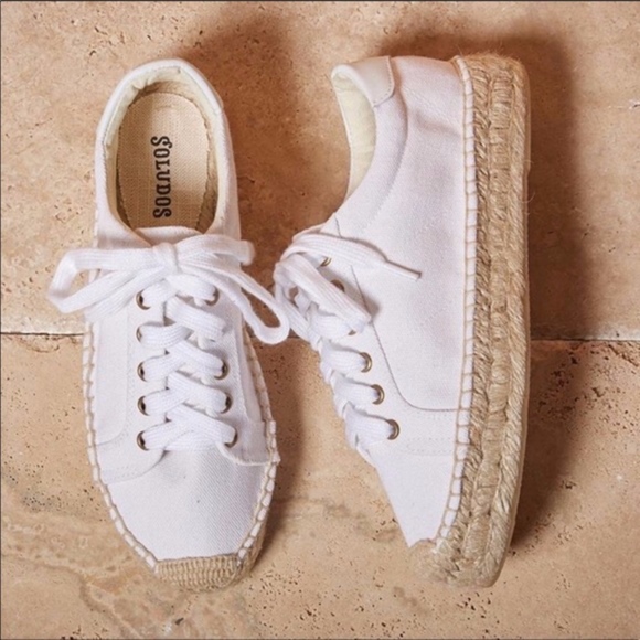 Soludos Shoes - Soludos white espadrille platforms